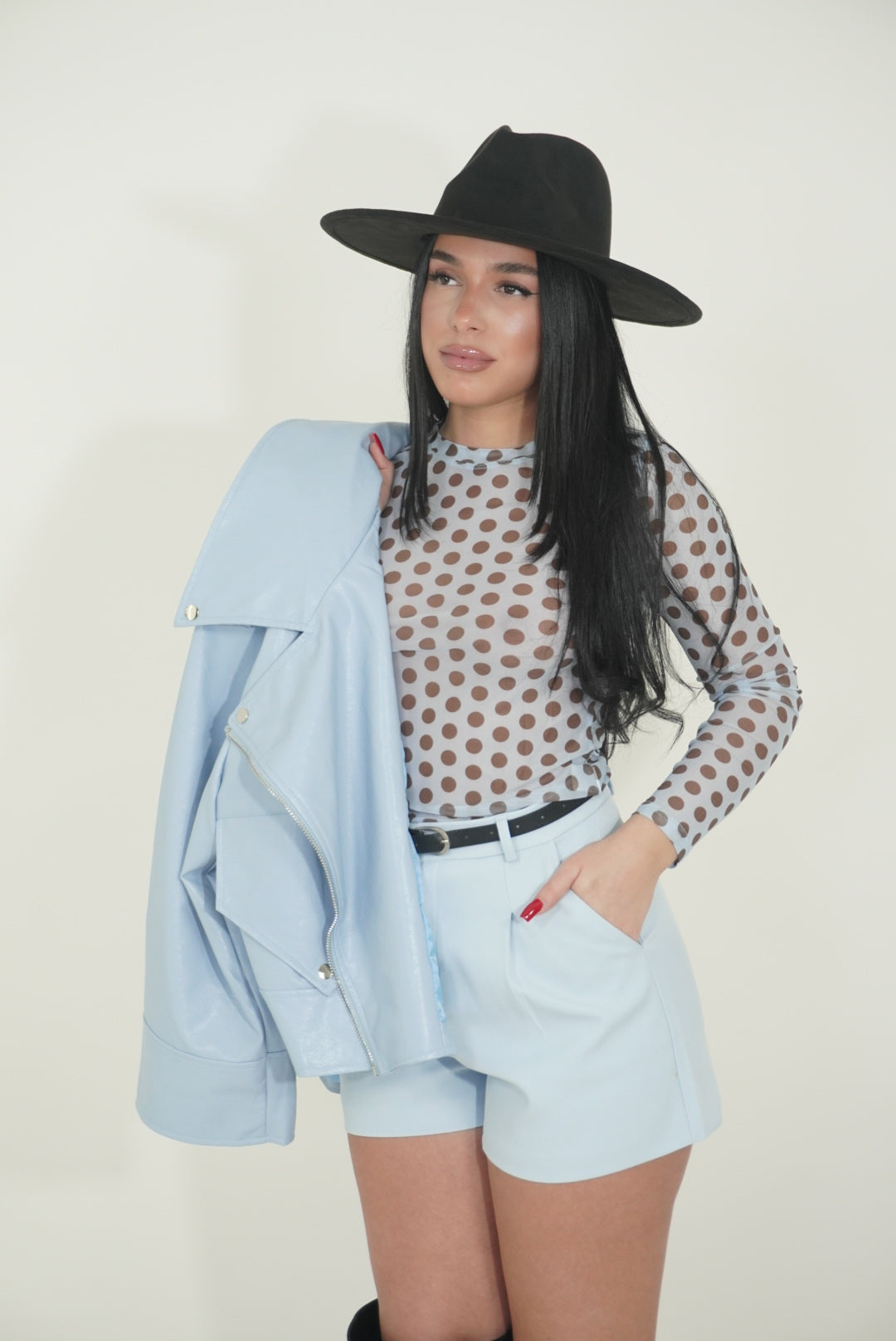 MAGLIA VELATA A POIS