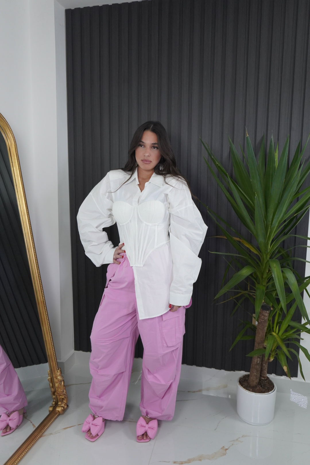 CAMICIA OVER CON SPALLINA