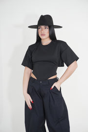 T-SHIRT CROP NERA