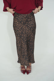 long spotted skirt
