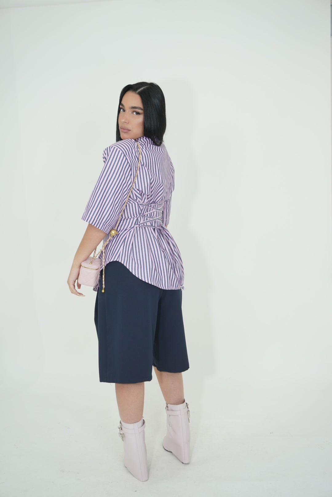 CAMICIA A RIGHE CON SPALLINA JUSTWEST
