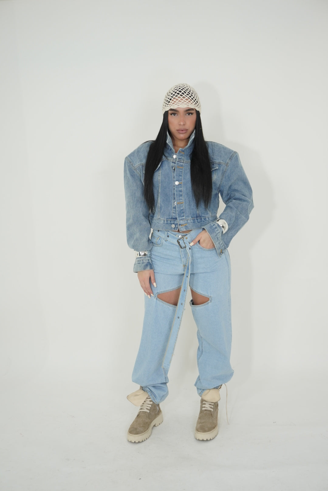 GIUBBINO DI JEANS CON SPALLINA