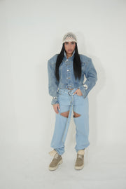 GIUBBINO DI JEANS CON SPALLINA
