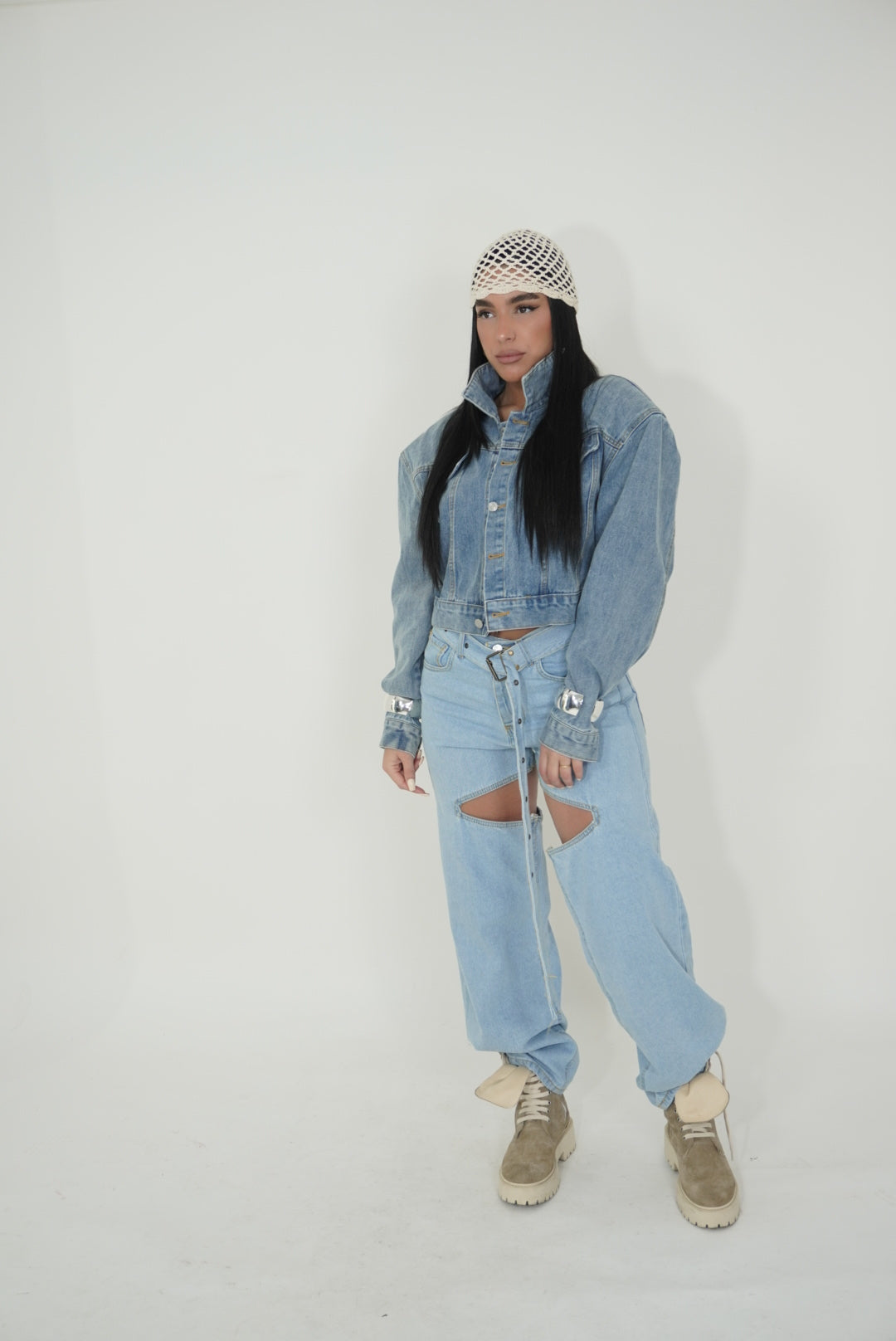 GIUBBINO DI JEANS CON SPALLINA