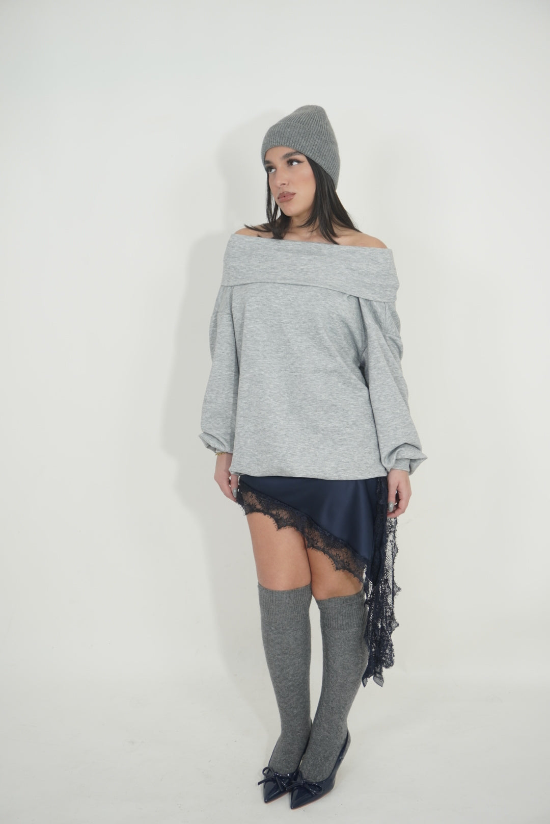 FELPONE CON SCOLLO A BARCA