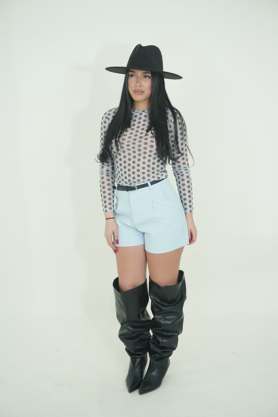 MAGLIA VELATA A POIS